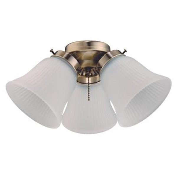 Brilliantbulb Three - Light LED Cluster Ceiling Fan Light Kit; Antique Brass BR19916